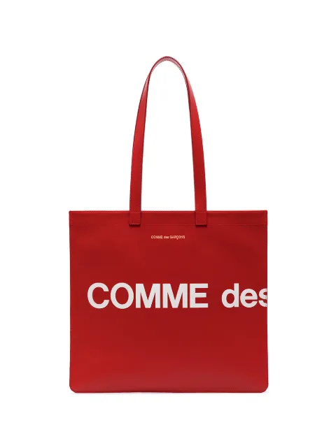 Comme Des Garçons Wallet logo-print leather tote bag Red SA9001HLRED