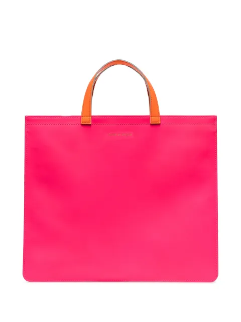 Comme Des Garçons Wallet colour-block leather tote bag Pink SA9000SF