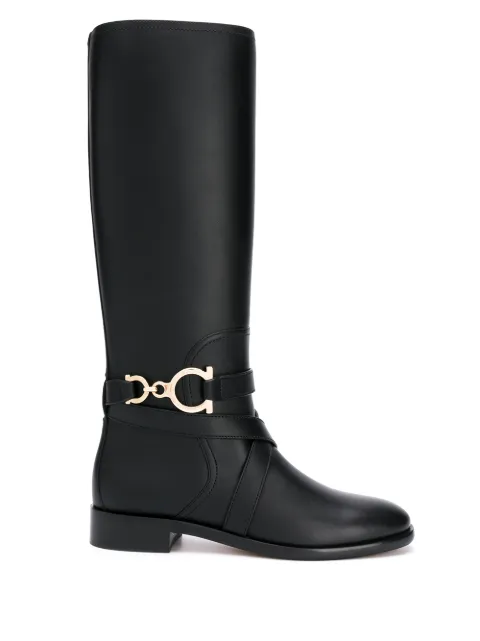 Ferragamo Gancini knee-high boots Black 726392