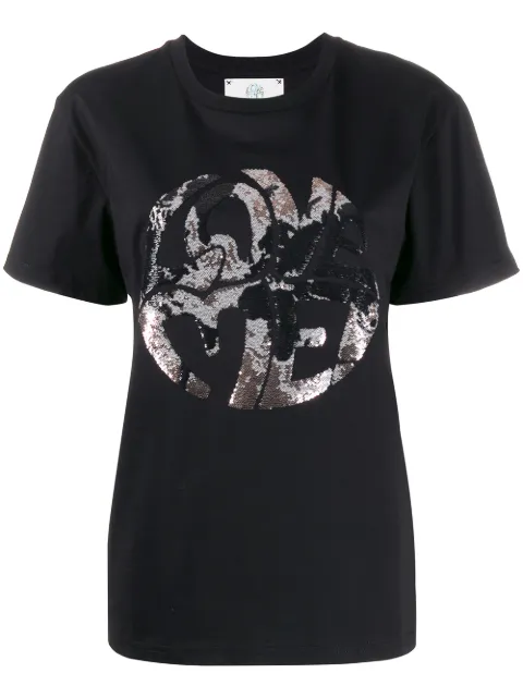 Alberta Ferretti Love Me embellished T-shirt Black J07031672