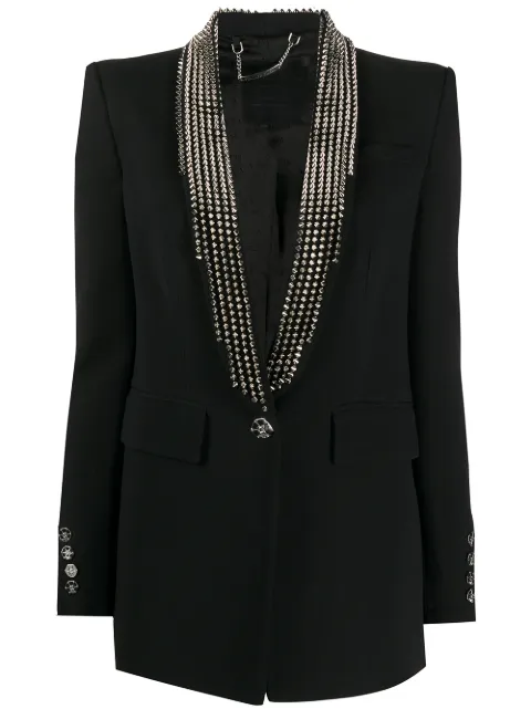 Philipp Plein spike-studded blazer Black P20CWRF0347PTE132N