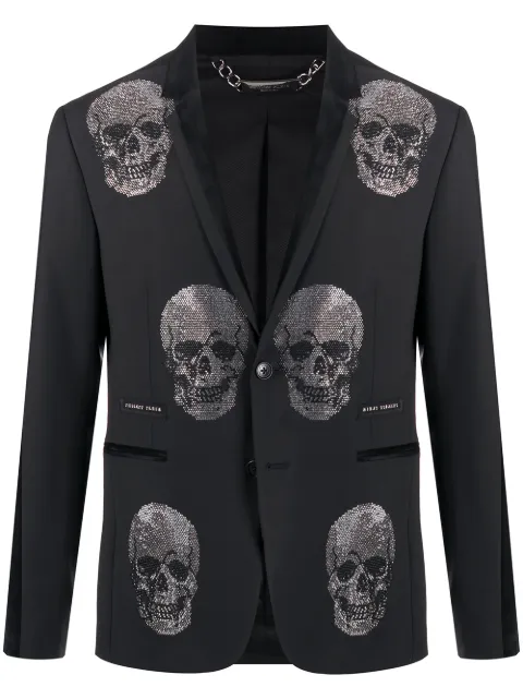 Philipp Plein embellished Skull blazer Black P20CMRF1093PTE003N