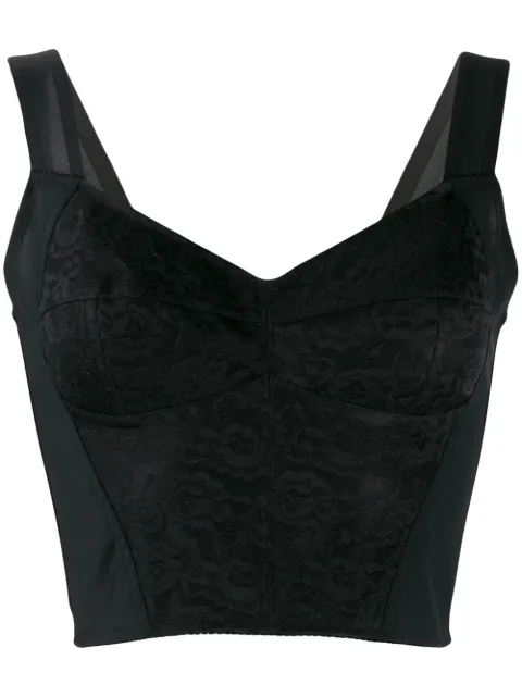 Dolce & Gabbana jacquard corset bustier Black F7T19TG9798