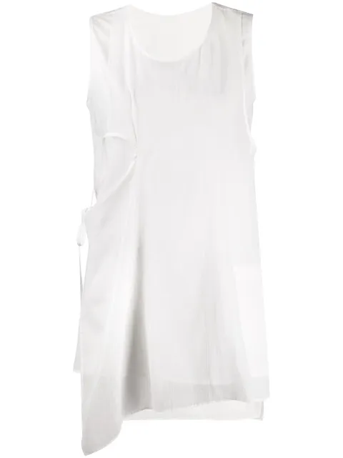 Y's asymmetric sleeveless tunic White YSB04030