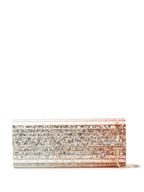 Jimmy Choo Sweetie glitter-effect clutch bag Gold SWEETIETDGROSEGOLDGOLDSILVER
