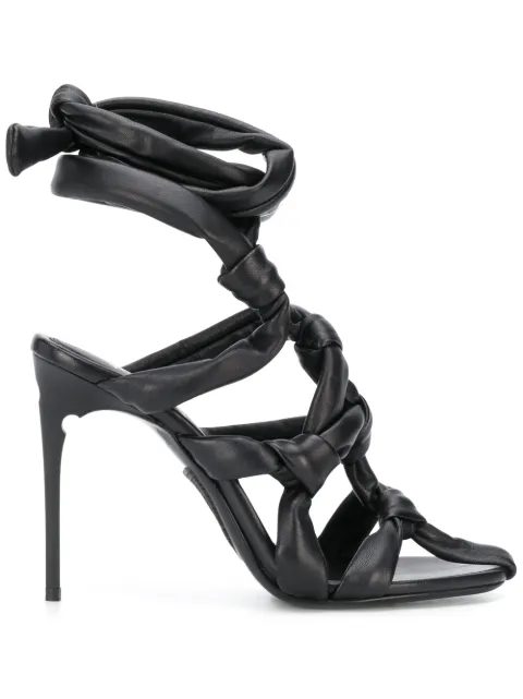 Off-White knotted strappy sandals Black OWIA224S20LEA0011000
