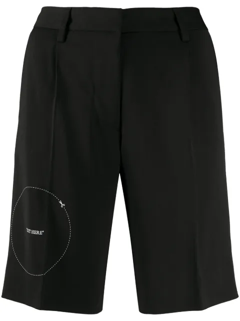 Off-White embroidered-detail tailored shorts Black OWCA110S20FAB0011000