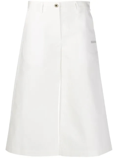 Off-White slogan print cropped trousers White OWCA100R20H360680100