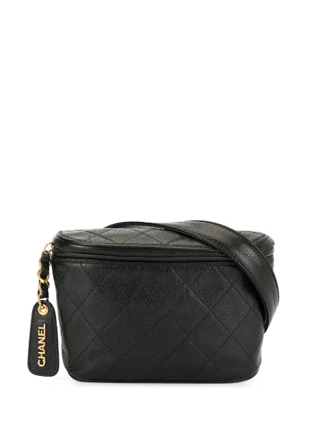 CHANEL Pre-Owned 1995 diamond quilted belt bag Black 3826489