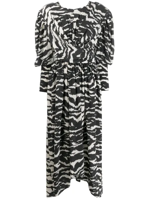 ISABEL MARANT Filao zebra-print twisted-waist dress Black RO159420P020I