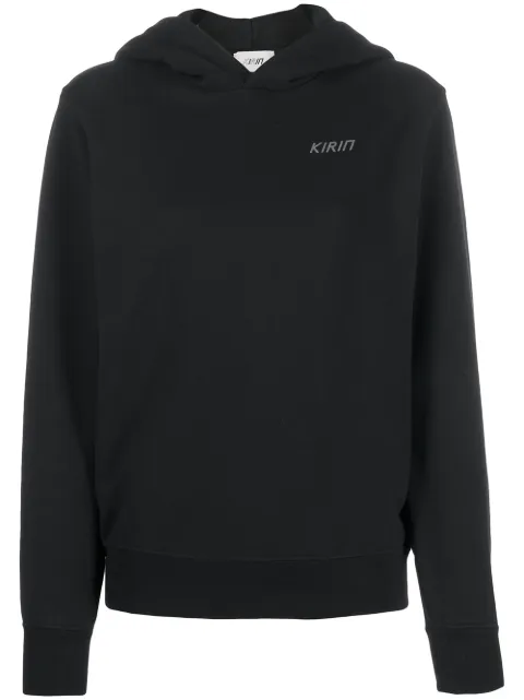 Kirin open back logo print hoodie Black KWBB002S20JER0011072