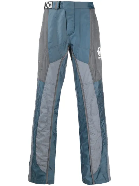 Off-White panelled straight-leg trousers Blue OMKF007S20I020350801