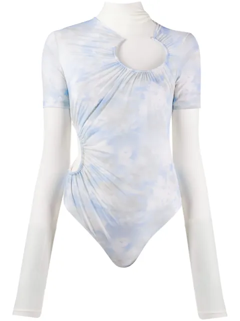 Off-White tie-dye layered bodysuit Blue OWDD022S20FAB0014000