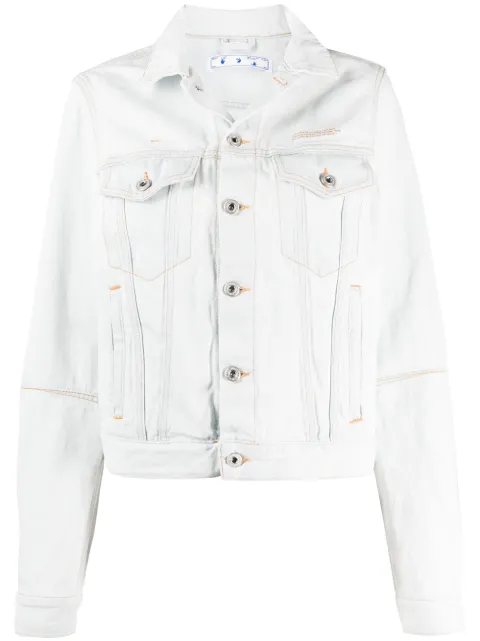 Off-White hole-detail denim jacket White OWYE014S20DEN0014000