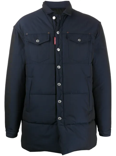 DSQUARED2 logo print padded coat Blue S74AA0209S52032