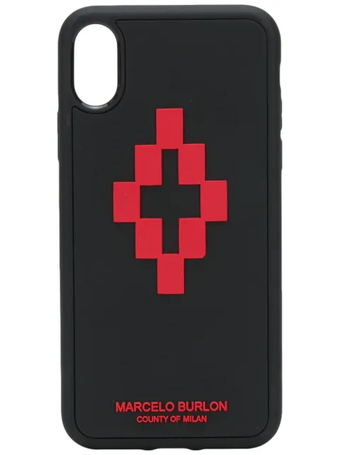 COUNTY OF MILAN 3D cross logo iPhone XS case Black CMPA014R20MAT0041025