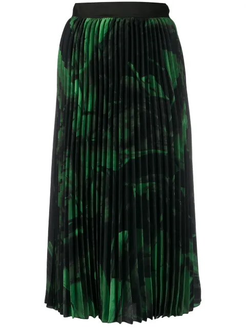Off-White brushstroke plissé skirt Green OWCC056R20H261021040