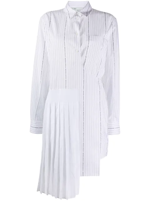 Off-White wrap-front striped shirt dress White OWDB168R20H381220110