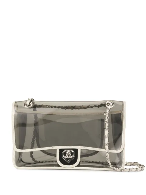 CHANEL Pre-Owned double chain shoulder bag White 12744597