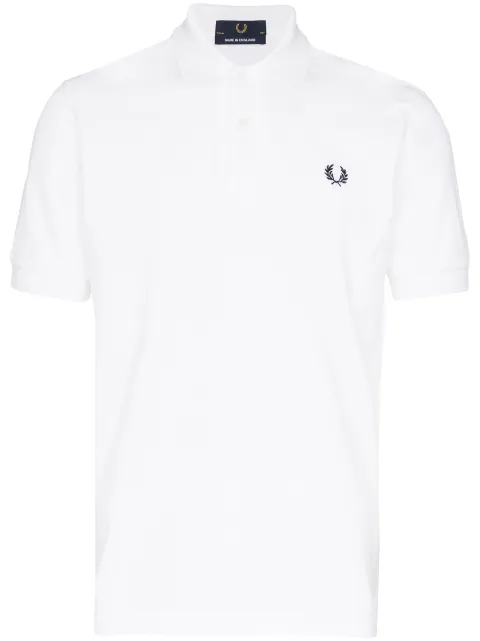 Fred Perry logo-embroidered polo shirt White DIM3