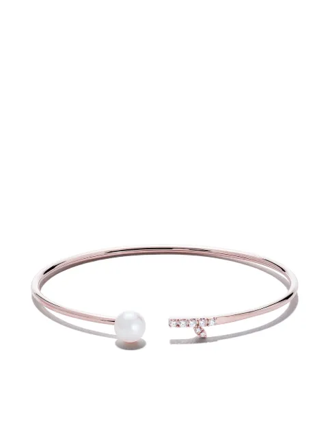 TASAKI 18kt rose gold Collection Line Akoya pearl and diamond bangle Gold BL0702S