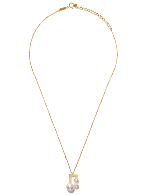 TASAKI 18kt yellow gold Collection Line Balance Note Akoya pearl pendant Gold P16537Y