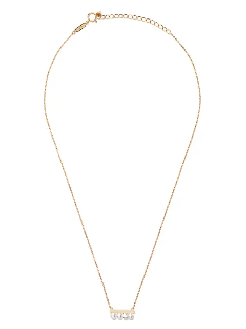 TASAKI 18kt yellow gold Collection Line petit Balance Solo Akoya pearl and diamond pendant Metallic P16743Y