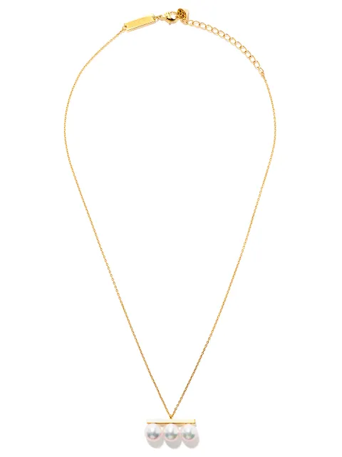 TASAKI 18kt yellow gold Collection Line Balance Neo Akoya pearl pendant necklace Gold P16850Y