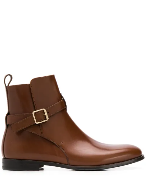 Scarosso Lara buckled ankle boots Brown LARA