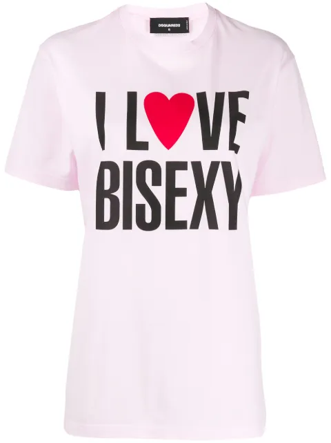 DSQUARED2 I love bisexy print T-shirt Pink S75GD0083S22427