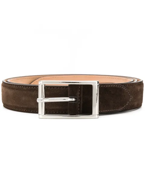 Scarosso classic square buckle belt Brown CLASSICBELTBROSUED