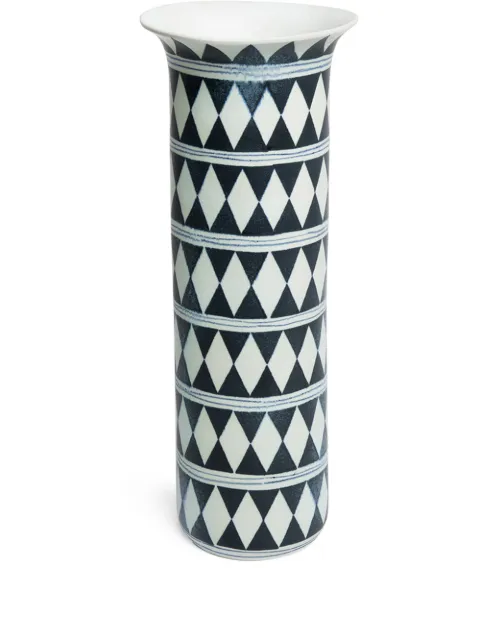 L'Objet geometric-pattern porcelain vase (45cm) Black TR104