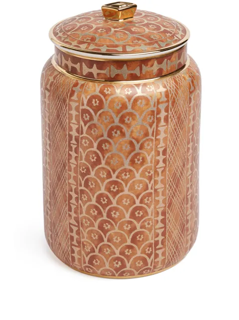 L'Objet Fortuny porcelain canister Orange LPF70