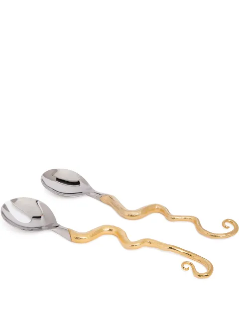 L'Objet Twisted Horn serving set Gold CU910