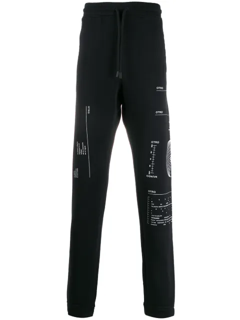 COUNTY OF MILAN printed track pants Black CMCH010R20FLE0031001