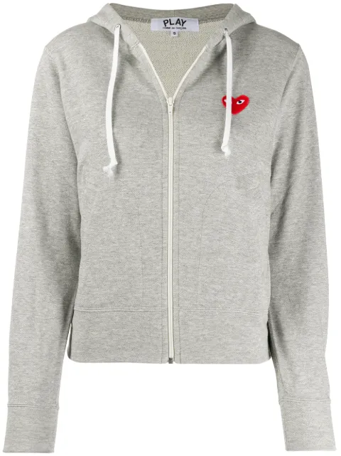 Comme Des Garçons Play zipped almond eye heart hoodie Grey P1T249