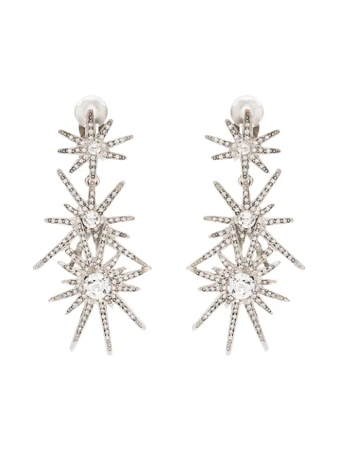 Kenneth Jay Lane silver-tone crystal clip earrings Silver 6828ESC