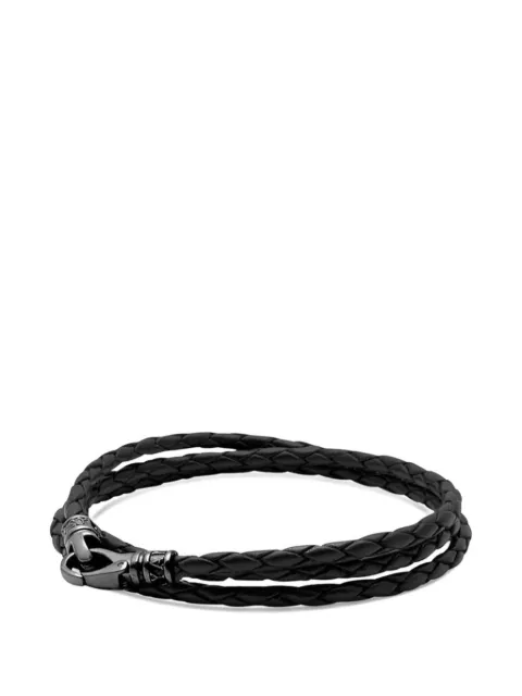 Nialaya Jewelry wrap-around leather bracelet Black MLTHCO101