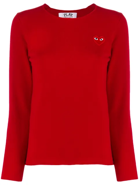Comme Des Garçons Play heart-appliqué sweater Red P1N067