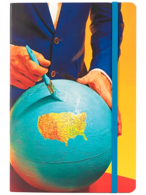 Seletti big globe print notebook Blue 008215069210