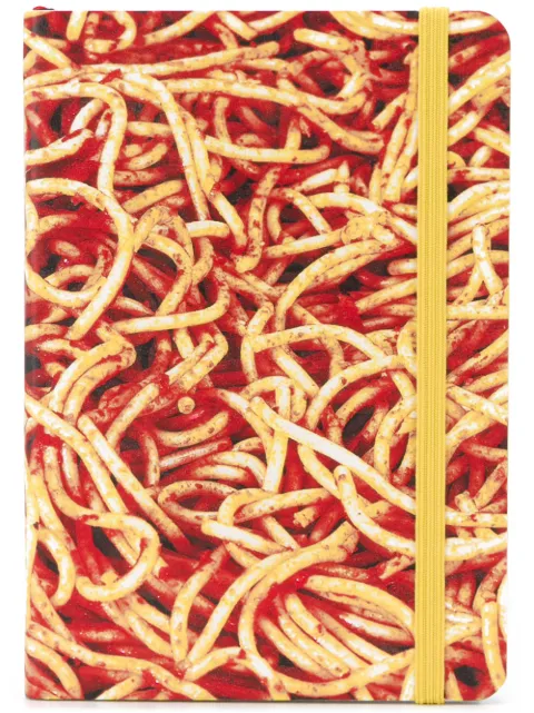 Seletti spaghetti-print notebook Yellow 008215069005