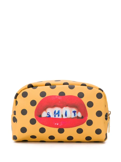 Seletti dotted-print make-up bag Yellow 02550
