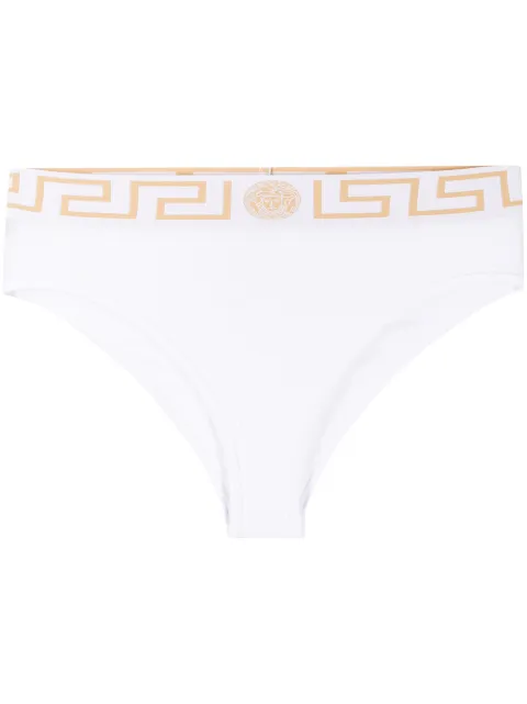 Versace Greca Border high-waisted briefs White AUD01050A232741