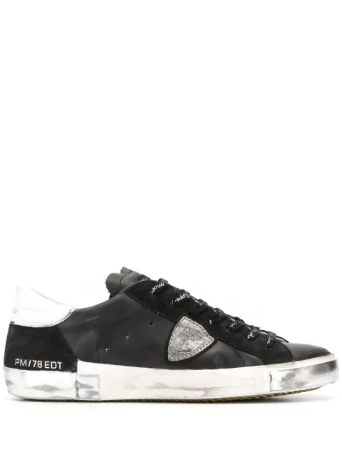 Philippe Model Paris distressed low-top sneakers Black PRLUMA01