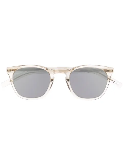 Saint Laurent Eyewear SL28 Slim soft-square frame sunglasses White SL28SLIM