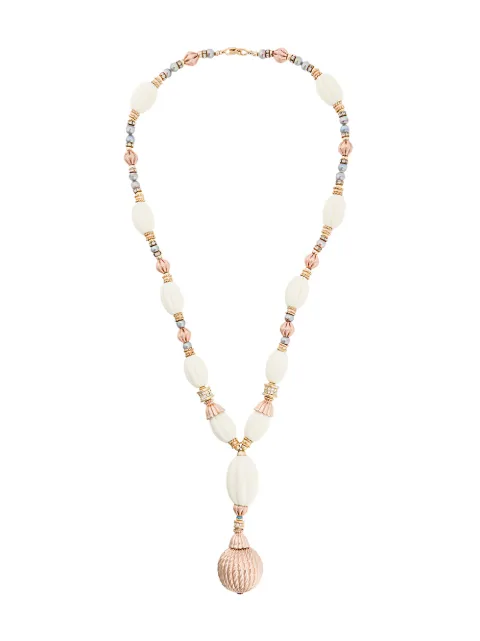 Christian Dior Pre-Owned 1980s oval beads necklace White DIO528