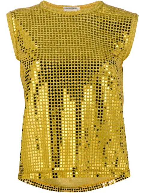 Comme Des Garçons Pre-Owned 2000s golden dots top Yellow CDG1186