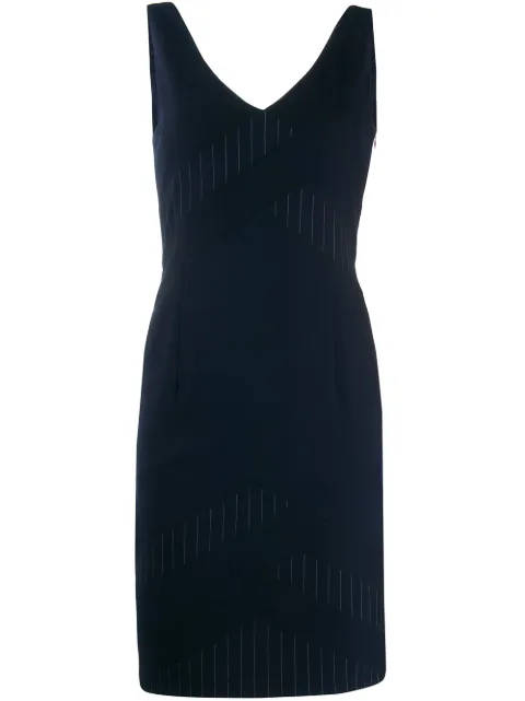 Christian Dior Pre-Owned 2000s pinstripe panel dress Blue DIO508