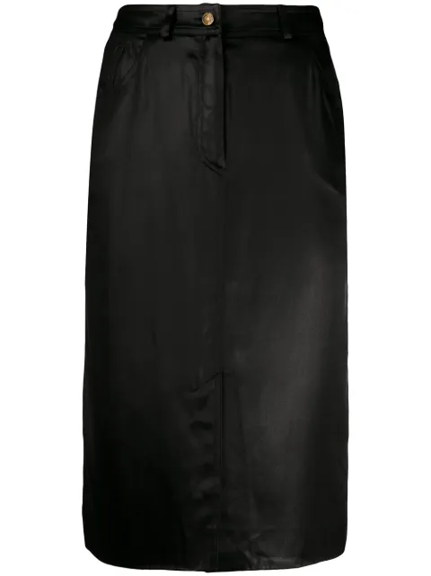 Christian Dior Pre-Owned silk 1990s five-pocket pencil skirt Black DIO083A