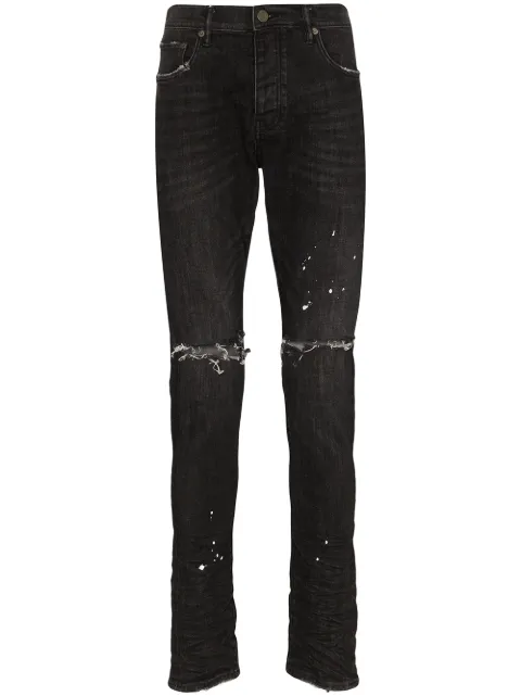 Purple Brand distressed ripped knee jeans Black P001BOS